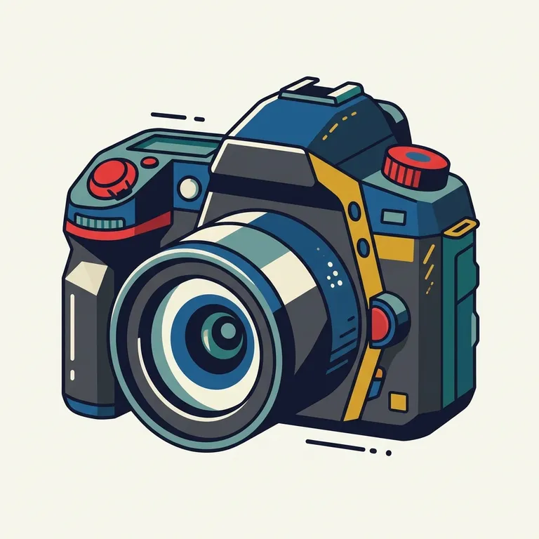 Camera icon in Flat Vector style, made with Iconnih