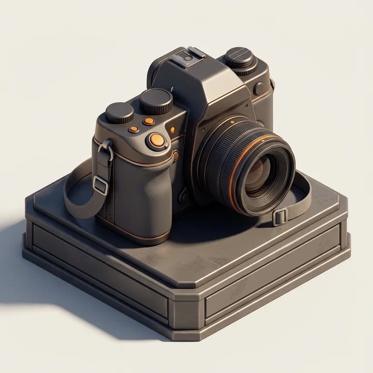 Camera icon in Isometric 3D style, made with Iconnih