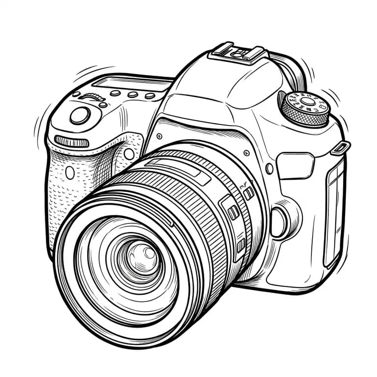 Camera icon in Line Art style, made with Iconnih