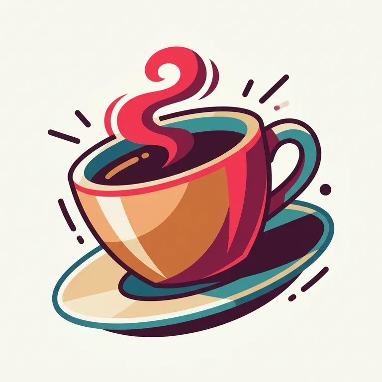 Icon Kopi gaya Flat Vector, dibuat dengan Iconnih