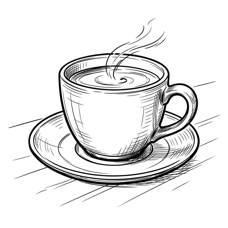 Icon Kopi gaya Line Art, dibuat dengan Iconnih
