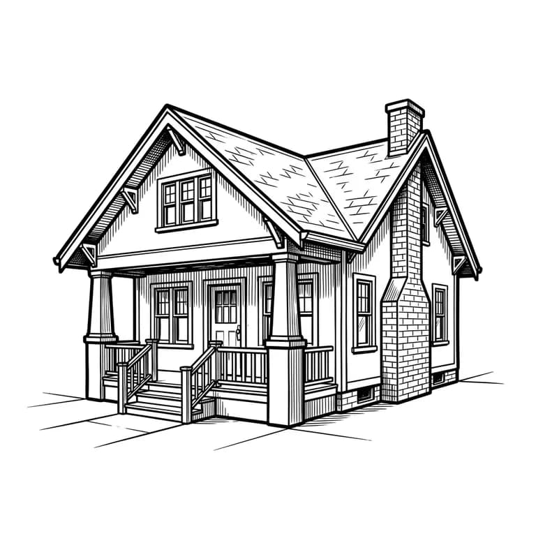 Icon Rumah gaya Line Art, dibuat dengan Iconnih