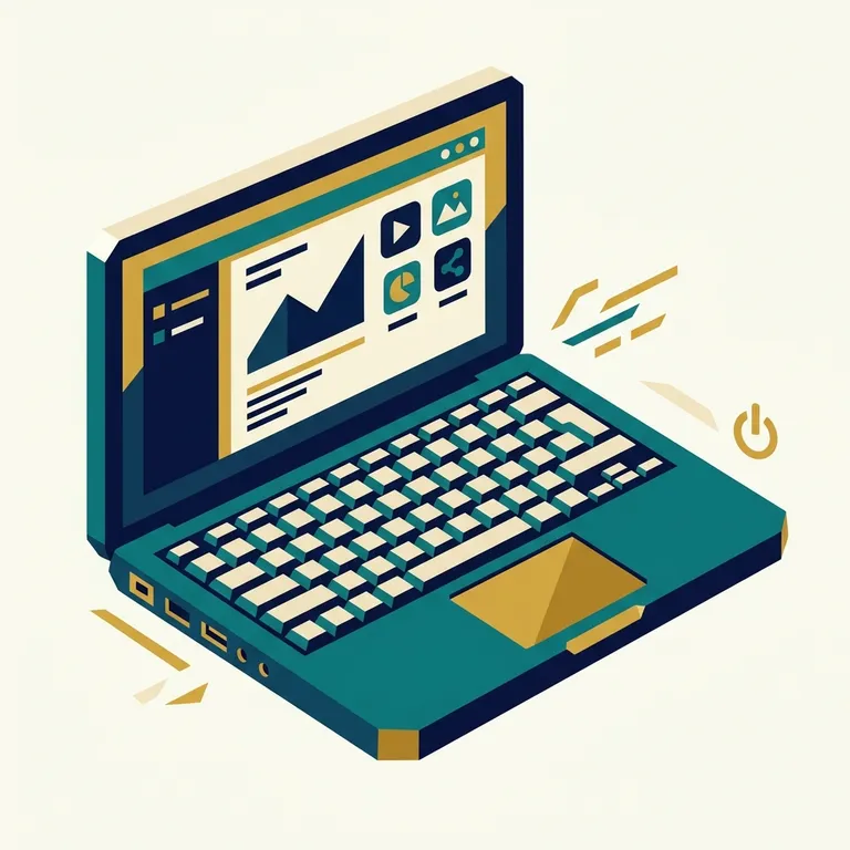 Icon Laptop gaya Flat Vector, dibuat dengan Iconnih