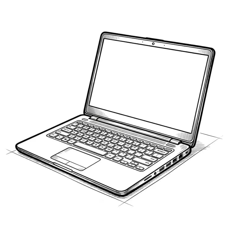Icon Laptop gaya Line Art, dibuat dengan Iconnih
