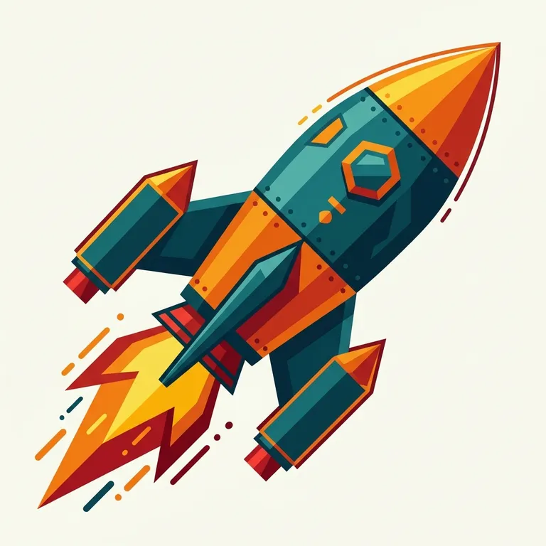 Rocket icon in Flat Vector style, made with Iconnih