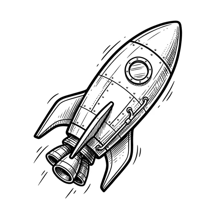 Rocket icon in Line Art style, made with Iconnih