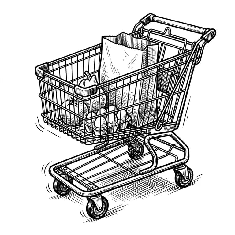 Shopping Cart icon in Line Art style, made with Iconnih