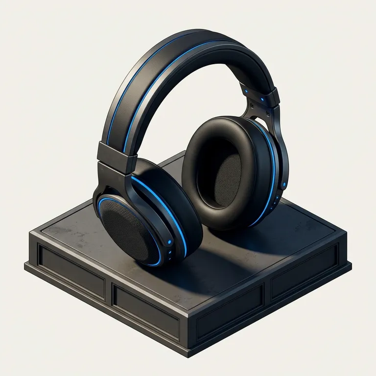 Icon Headphone gaya Isometric 3D, dibuat dengan Iconnih