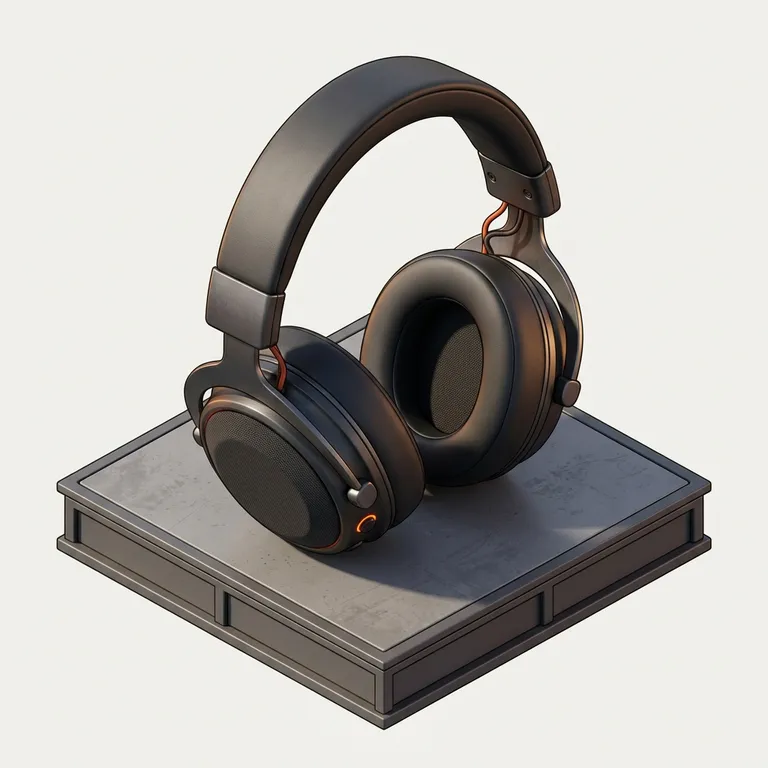 Icon Headphone gaya Isometric 3D, dibuat dengan Iconnih