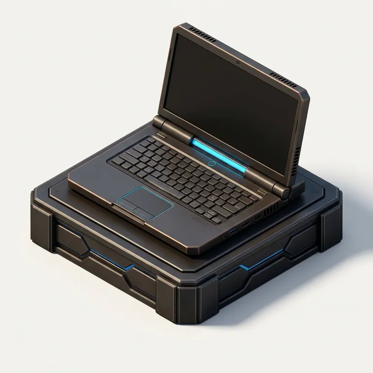 Icon Laptop gaya Isometric 3D, dibuat dengan Iconnih
