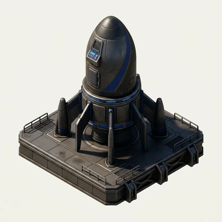 Rocket icon in Isometric 3D style, made with Iconnih