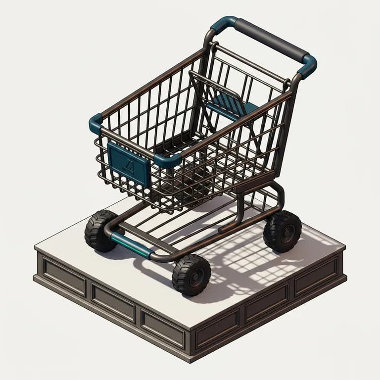 Shopping Cart icon in Isometric 3D style, made with Iconnih
