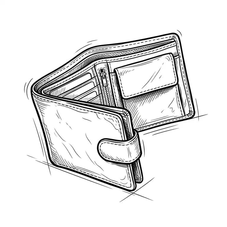 Wallet icon in Line Art style, made with Iconnih