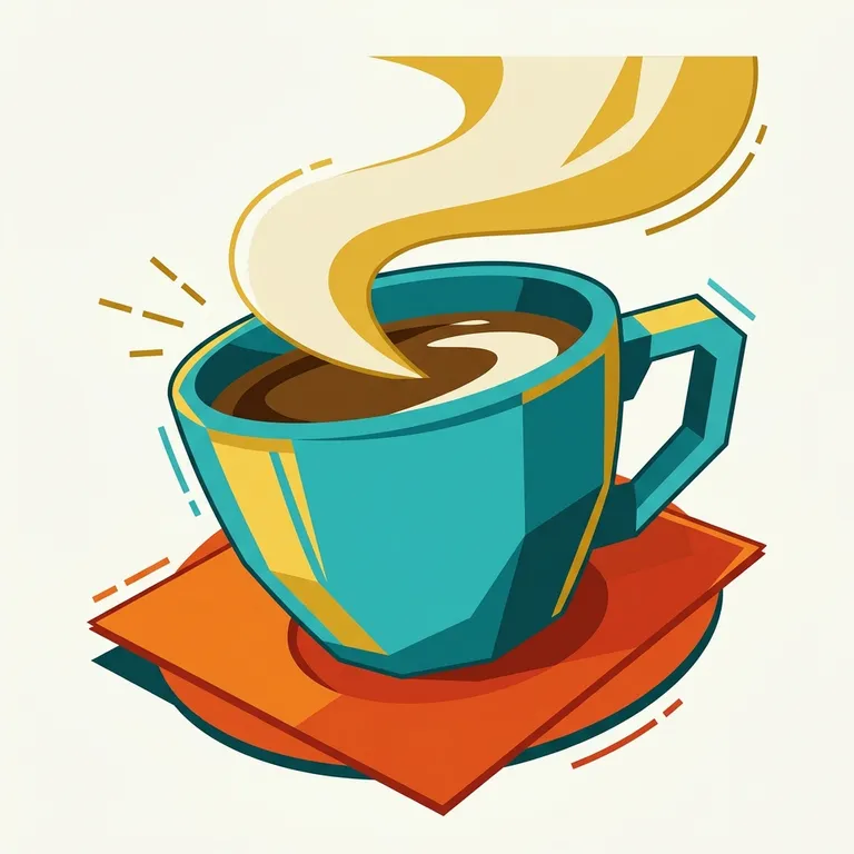 Coffee icon in Flat Vector style, made with Iconnih